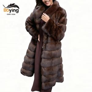 <span class=keywords><strong>Manteau</strong></span> long à col montant pour femmes Boying <span class=keywords><strong>Manteau</strong></span> écologique en faux vison tissé à triple boutonnage-<span class=keywords><strong>Manteau</strong></span> d'hiver en fausse fourrure ODM / OEM - Product Image 1