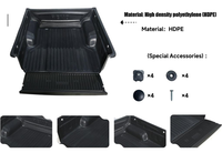 Accessoires de camionnette compartiment arrière boîte de chargement en caoutchouc ABS revêtements de lit de camion pour Amarok VW Ssangyong Musso MAXUS T60 T70 T90