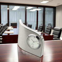 Horloge de bureau en métal plaqué argent avec affichage à aiguilles en quartz moderne de luxe personnalisée pour la décoration de la maison