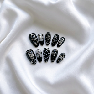 <span class=keywords><strong>Uñas</strong></span> Acrílicas de Lujo Hechas a Mano, Extra Largas, Forma Ataúd, con Diseño 3D, <span class=keywords><strong>para</strong></span> Fiesta, Personalizadas, de Primera Calidad - Product Image 6