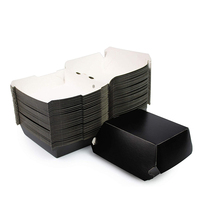 Caja de Cartón Negra para Envíos, Almuerzo, Hamburguesas, Comida para Llevar, Embalaje de Grado Alimenticio, Caja de Papel para Hamburguesas