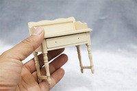 Meubles miniatures pour maison de poupée, modèle DIY, table/bureau non finie, à assembler soi-même, pour la décoration de maison de poupée, échelle 1:12