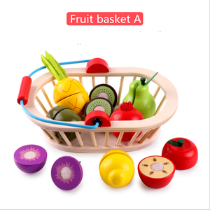 Hot Sale Funny Magnetic Food Cutting Fruit and Vegetable Cooking <b>Kitchen</b> Set Wooden Toys for Kids - Product Image 5
