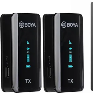 BOYA BY-XM6-K2カメラ用充電ケース付きワイヤレスラペルマイク電話YouTubeインタビュー用マイクのDSLRクリップ