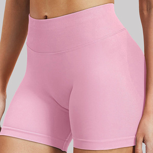 Venta caliente personalizado sin costuras Scrunch Butt Push Up Peach Running Yoga Fitness SportsWomen Training Shorts - Product Image 6