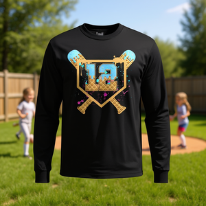 T-shirt à manches longues pour enfants, avec motif de gouttelettes de crème glacée, pour le 12e anniversaire, baseball, numéro 12 - Product Image 3