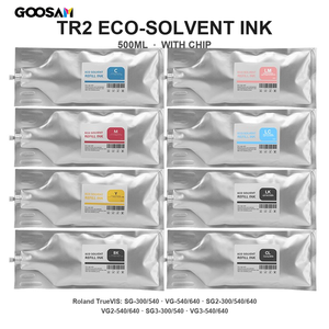 Sac d'encre jet d'encre éco-solvant GOOSAM TR2 500ML avec puce pour imprimante Roland TrueVIS VG-540 VG-640 VG2-540 VG2-640 SG-540 SG-300 - Product Image 1