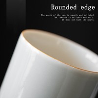 Tasse à Café et Thé Vintage Classique en Céramique, Mug Latte en Céramique Grise Glaçurée avec Anneau Isolant en Bambou, Mug à Café Cadeau d'Affaires