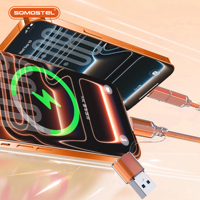Kabel Pengisian Daya Cepat SOMOSTEL 27W/60W 4 in 1 Multifungsi USB Type-C Smart Charging Braided untuk Semua Ponsel