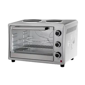 Professional 38L Tabletop Electric Bakery Oven National Bread and Pizza Factory Price Steel Rotisserie Oven with Four Electrics
