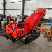 Mini bétonnière hydraulique portable de 1000 L, petite bétonnière à chenilles en caoutchouc, camion-benne autochargeur