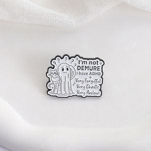 เข็มกลัดเคลือบเพื่อสุขภาพจิตเข็มกลัดรูปแมวฮาโลวีนของขวัญสำหรับเพื่อน - Product Image 3