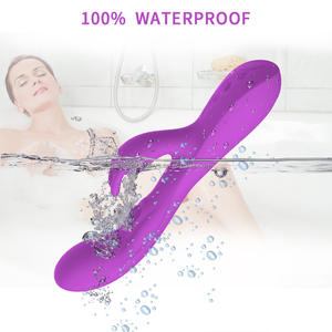 Juguetes recargables para adultos para mujeres Vibrador clásico con Orejas de conejo con punto G <span class=keywords><strong>Tapping</strong></span> Vibrating Rabbits - Product Image 6