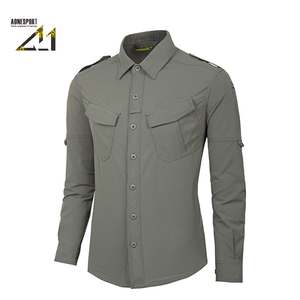 Chemise de Travail pour Hommes à Séchage Rapide 100% Polyester Brodée Respirante Anti-Froissage Décontractée pour Voyages en Plein Air Randonnée Pêche - Product Image 3