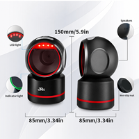 Lecteur de codes-barres 2D de bureau JR T37 à double mode, mains libres, lecteur de codes QR 1D, USB sans fil, plateforme de présentation, CE RoHS FCC