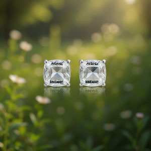 Orecchini a perno Albssc con cristalli e strass, montatura a griffe geometrica, minimalisti, unisex E603 - Product Image 2