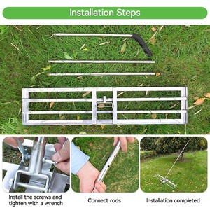 JH-Mech Outil de nivelage de sol de jardin Râteau de nivellement de <span class=keywords><strong>pelouse</strong></span> en acier inoxydable multifonctionnel <span class=keywords><strong>à</strong></span> usage intensif - Product Image 3