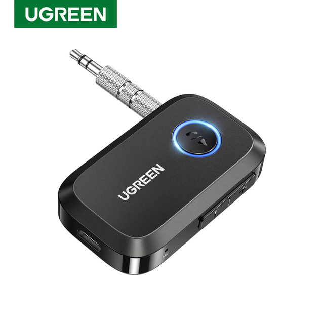 UGREEN CM596 BT 5.4 Aux Blue-tooth Adapter Noise Cancelling 3.5mm AUX Blue-tooth Car Adapter Wireless Audio Receiver