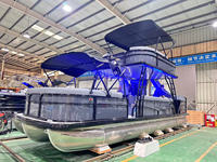 Bateau ponton en aluminium à double pont de 30 pieds, certifié CE, pour excursions touristiques, barge de passagers, 200 CV, fabrication OEM personnalisée