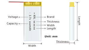 Fabrik-Großhandel Wiederaufladbare KC CE/UL-Zertifizierte 250mAh 290mAh 350mAh 502030 3,7V Pouch Lithium-Ionen-Akkus - Product Image 2