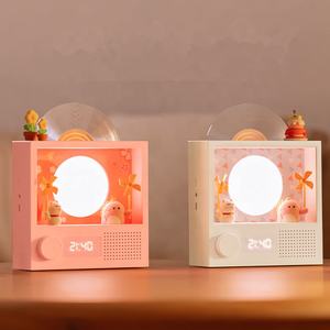 Mignon Vinyle <span class=keywords><strong>Lecteur</strong></span> BT Haut-Parleur Rétro Platine <span class=keywords><strong>CD</strong></span> <span class=keywords><strong>Lecteur</strong></span> Haut-Parleur avec RGB Atmosphère Veilleuse Lampe Horloge Cadeaux Parfaits - Product Image 4