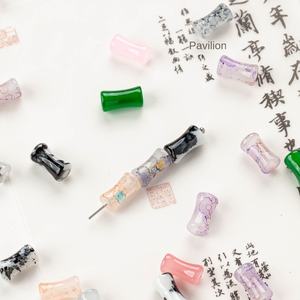 Splash Ink bambú con cuentas DIY hecho a mano collar y pulsera nuevo estilo chino Halo teñido vidrio suelto cuentas de cristal Material - Product Image 3