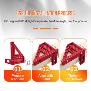 Tüm alüminyum alaşım sağ profesyonel kare Metal üçgen cetvel 45 60 90 derece ağaç İşleme 3D gönye açısı ölçme aracı - Product Image 5
