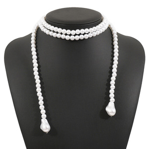 Collar Sencillo de Varias Capas, Cadena de Perlas Blancas de Hada, Collares Largos en Capas, Joyería de Moda 2026 - Product Image 6