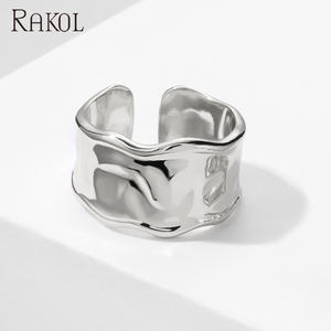 RAKOL RP2209 Fancy New Design Irregular Ajustable Ancho Doble Capa Anillo Abierto para Mujer - Product Image 4
