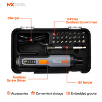 Kit d'outils de tournevis sans fil MXTOVEL 3.6V 1500mAh avec batterie Li-ion - Qualité industrielle DIY, 4 N.M de couple maximal, lumières LED