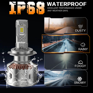 Bombillas LED para Faros Delanteros de <span class=keywords><strong>Coche</strong></span> Yz-07 H4 IP68 Impermeables y Anticongelantes, Sistemas de Iluminación Automotriz LED H7 9006, Faros Delanteros LED H4 65w 6500 Lúmenes - Product Image 2