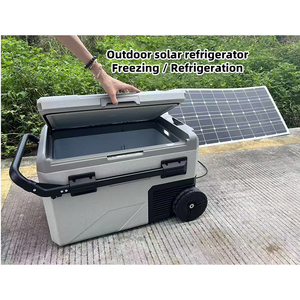2026 New Model Solar Car Refrigerator 55L Capacity With Wheels and Handles Portable <b>Freezer</b> Outdoor - Product Image 4