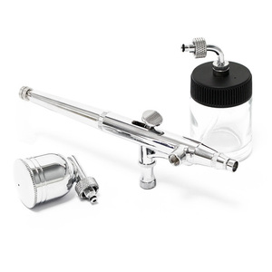 <span class=keywords><strong>Kit</strong></span> d'aérographe en cuivre à <span class=keywords><strong>double</strong></span> <span class=keywords><strong>action</strong></span> BT-134T Buse de 0.3mm Alimentation par gravité/siphon Tasse de 1/5oz et bouteille de 4/5oz pour la décoration de gâteaux - Product Image 5