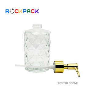 Flacon pompe rond en verre transparent <span class=keywords><strong>de</strong></span> 330 ml pour lotion, distributeur <span class=keywords><strong>de</strong></span> savon liquide - Product Image 4