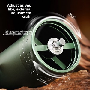 Molinillo de Café Portátil para Camping, Oficina y Hogar, de Acero Inoxidable de 7 Niveles de Ajuste, con Manivela y Palanca Ahorradora de Esfuerzo - Product Image 4