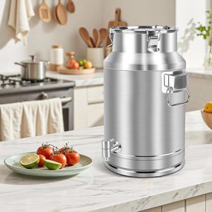 Conteneurs de stockage alimentaire hermétiques en acier inoxydable en gros pour lait et riz avec couvercle verrouillable - Seau de rangement métallique pour haricots et céréales - Product Image 6