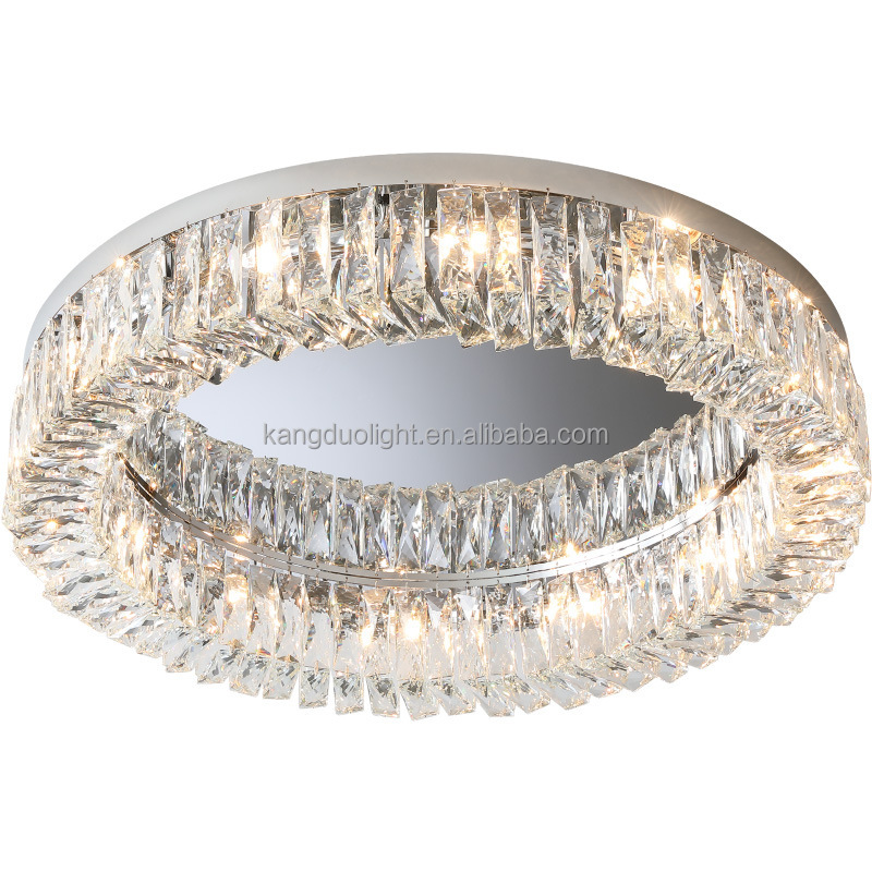 Modern Minimalist Luxury Style Living Room Surface Mounted Crystal LED Ceiling Lamp Warm White Light High-end Lighting