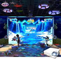 Système de jeu interactif mural de projection immersive avec bibliothèque de contenu extensible pour les zones de divertissement des complexes hôteliers