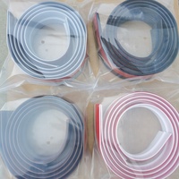 Gris 2packs fond de porte intérieur et extérieur anti-insectes bande d'étanchéité TPE bas de porte anti-poussière autocollant fenêtre écart autocollant