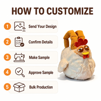 Peluche personnalisée en forme de poulet, directement de l'usine, à partir de vos illustrations, OEM/ODM, pour marques IP originales