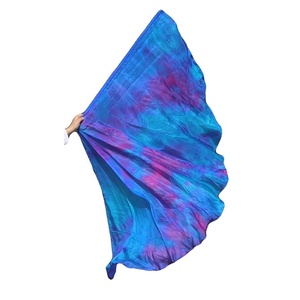 Bandera Nayaking Flexible <span class=keywords><strong>de</strong></span> Seda Ligera Como Pluma para Adoración Profética con Teñido Anudado, Estandarte Semicircular para Danza <span class=keywords><strong>de</strong></span> Alabanza Litúrgica en la Iglesia - Product Image 4