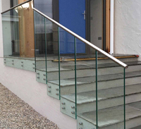 Reilbu Top-Design Standgleiser aus Glas traditionelles Treppengeländer aus Glas