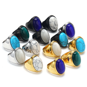 Vente en gros de bagues en acier inoxydable 316 personnalisées <span class=keywords><strong>avec</strong></span> <span class=keywords><strong>saphir</strong></span> <span class=keywords><strong>vert</strong></span> turc, 100 pièces, ovales, pour hommes, <span class=keywords><strong>avec</strong></span> pierres précieuses - Product Image 1