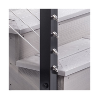 Rampe de balcon moderne en acier inoxydable et aluminium avec poteau en acier inoxydable pour terrasses extérieures et designs de câbles métalliques