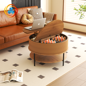 Contemporary Brown Lift Top <b>Coffee</b> <b>Table</b> Storage Cocktail <b>Table</b> Sturdy Steel Legs Easy Clean Safe Design for Living Room Office - Product Image 2