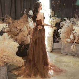 Robe de mariée style européen et américain, robe à nœud papillon, robe de mariage en plein air, costume de spectacle, robe de toast de la mariée - Product Image 5