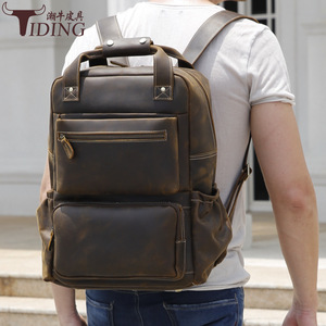 Tiding Genuine Leather <b>Backpack</b> 20-35L Breathable Men's Outdoor Casual <b>Backpack</b> - Product Image 2