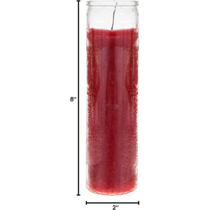 Vente en gros Bougies bocal en verre Hoodoo 8 pouces couleur rouge 7 jours Bougies bon marché populaire église funéraire tombe commémorative bougies religieuses en stock - Product Image 3