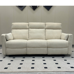 Canapé inclinable moderne à trois places avec cadre en métal et revêtement en coton et lin pour hôtels, salons, écoles - Product Image 2