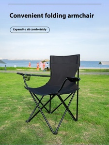 Outdoor <strong>Folding</strong> Chair <strong>Armchair</strong> with Cup Holder Lightweight Portable Camping Chair Beach Chair - Product Image 3
